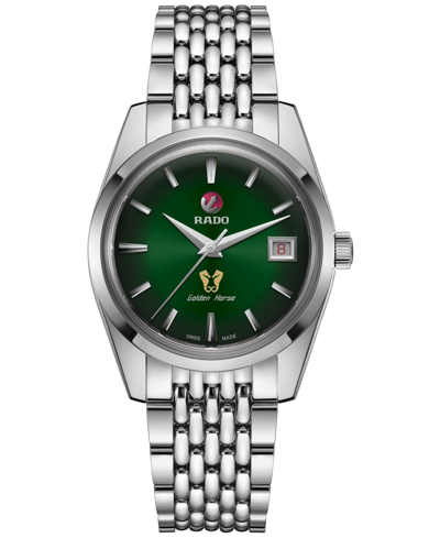 Rado Unisex Swiss Automatic Golden Horse 1957 Limited Edition Stainless Steel Bracelet Watch 37mm In Green