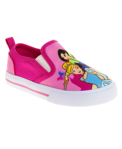 Disney Kids' Little Girls Princess Slip On Canvas Sneakers In Pink