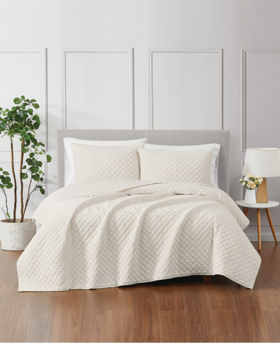 ROYAL VELVET DIAMOND VELVET 3 PIECE QUILT SET, KING