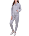 NY COLLECTION PETITE LONG SLEEVE HOODIE AND JOGGER 2 PIECE SET