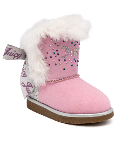 Juicy Couture Kids' Toddler Girls Orange Grove Faux Fur Cozy Boot In Pink