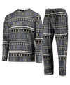 Concepts Sport Black Colorado Buffaloes Ugly Sweater Long Sleeve T-shirt And Pants Sleep Set In Black