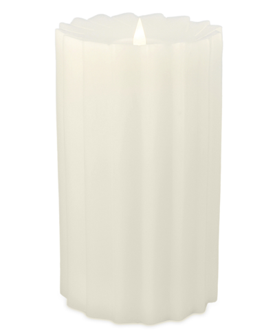 Seasonal Sutton Fluted Motion Flameless Candle 5 X 9 In Ivory