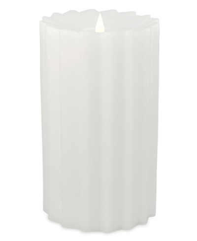 Seasonal Sutton Fluted Motion Flameless Candle 5 X 9 In White