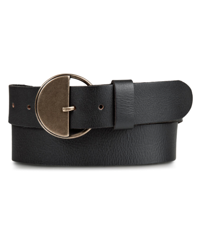 Lucky Brand Women's Half Circle Statement Buckle Belt In Black