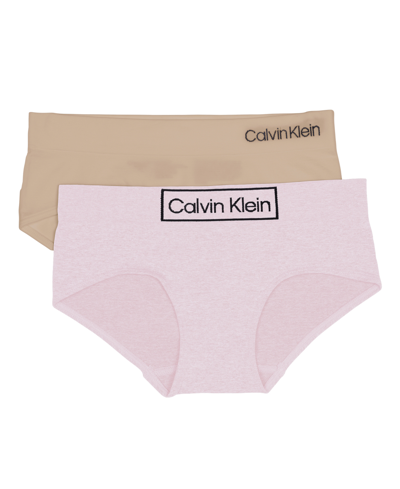 Calvin Klein Kids' Big Girls Seamless Hipster Briefs, Pack Of 2 In Crystal Pink