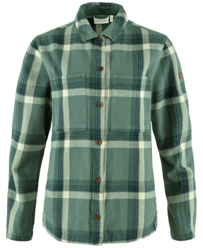 Fjall Raven Women's Ovik Heavy Cotton Flannel Shirt In Patina Green-deep Patina