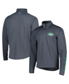 Msx By Michael Strahan Men's  Charcoal New York Jets Quarter-zip Sweatshirt In Charcoal