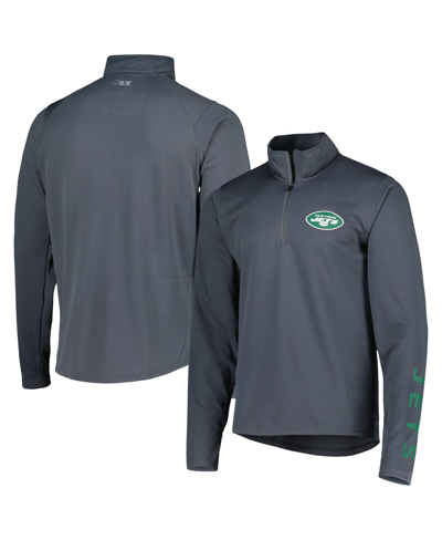 Msx By Michael Strahan Men's  Charcoal New York Jets Quarter-zip Sweatshirt