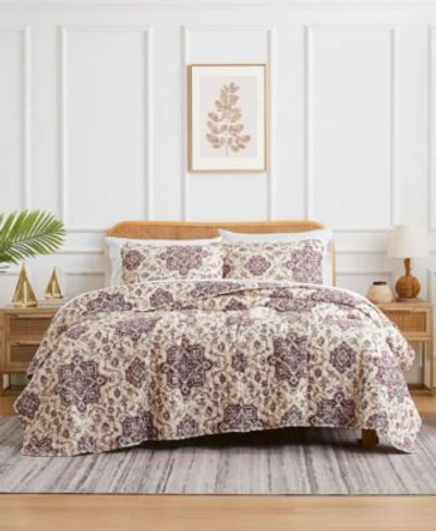 Southshore Fine Linens Persia Oversized Quilt Set In Eggplant