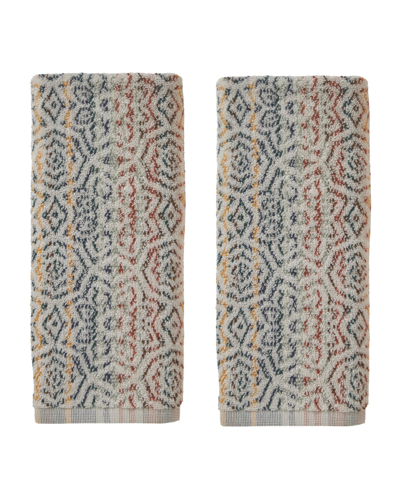 Skl Home Rhapsody Cotton 2 Piece Hand Towel Set, 26" X 16" In Spice