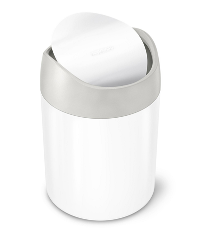 Simplehuman 1.5l Mini Can In White Stainless Steel