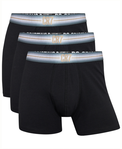 Cr7 Men's Viscose From Bamboo Blend Trunks, Pack Of 3 In Black,gray,gold,white