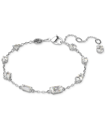 Swarovski Silver-tone Mixed Crystal Station Flex Bracelet
