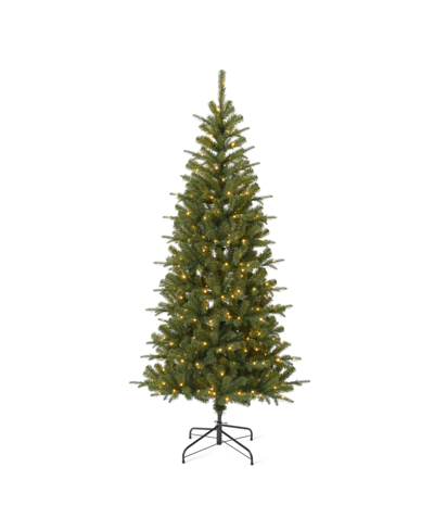 Seasonal Valley Pine 7' Pe, Pvc Tree, 1020 Tips, 350 Warm Led Lights In Green