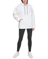 Calvin Klein Performance Ruched-sleeve Zip Hoodie In Cloud