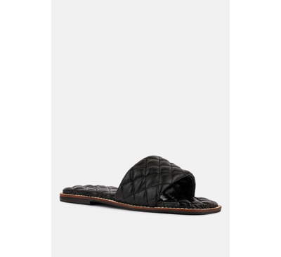 Rag & Co Odalta Black Handcrafted Quilted Summer Flats