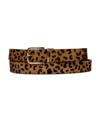 LUCKY BRAND WOMEN'S GENUINE HAIRCALF LEOPARD AND SMOOTH GENUINE LEATHER REVERSIBLE BELT