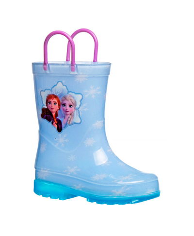 Disney Kids' Little Girls Frozen Anna And Elsa Dual Sizes Rain Boots In Blue