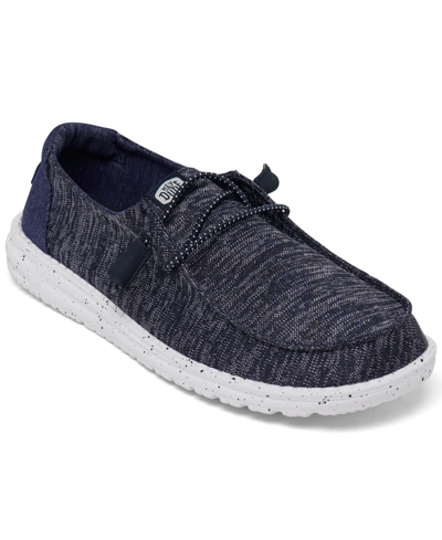 Hey Dude Women's Wendy Sport Knit Casual Moccasin Sneakers From Finish Line In Blue