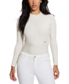 Guess Detached Long Sleeve Knit Body-con Minidress In Vanilla Blush Lurex