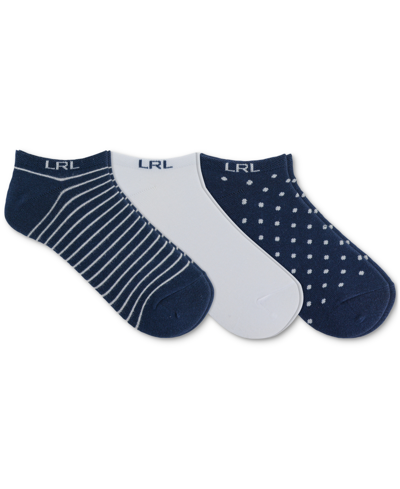 Lauren Ralph Lauren Women's 3-pk. Patterned Ankle Socks In Navy