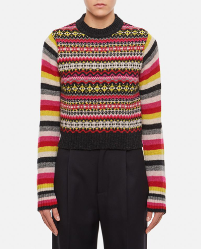 Molly Goddard Charlie Lambswool Crewneck Sweater In Multicolor