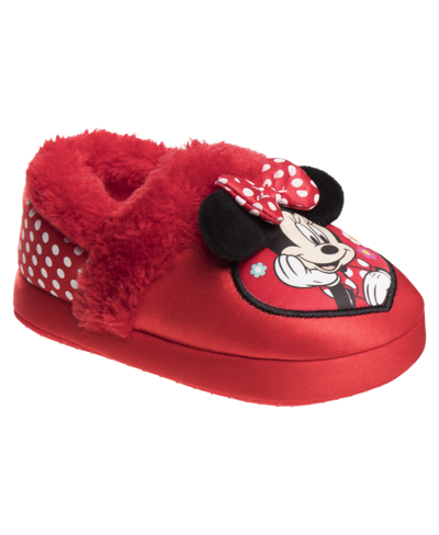 Disney Kids' Little Girls Minnie Mouse Dual Sizes Soft Slippers In Red