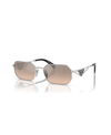 Prada Metal Rectangular Sunglasses In Pale Gold