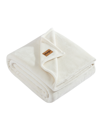 Wrangler Solid Ultra Soft Plush Fleece Blanket, Full/queen In Desert Sand