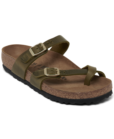 Birkenstock Women's Mayari Oiled Leather Sandals From Finish Line In Olive Green