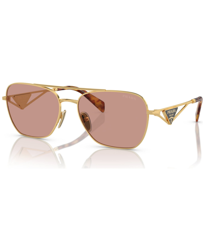 Prada Symbole Round Women's Sunglasses, Pr A50s In Gold,multi