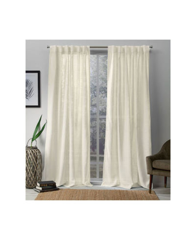 Exclusive Home Curtains Bella Sheer Hidden Tab Top Curtain Panel Pair, 54" X 96" In Ivory