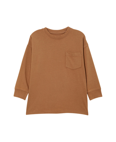 Cotton On Kids' Little Boys The Essential Long Sleeve T-shirt In Coco Jumbo