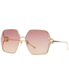 Gucci Gg1322sa Gold Sunglasses In Gold