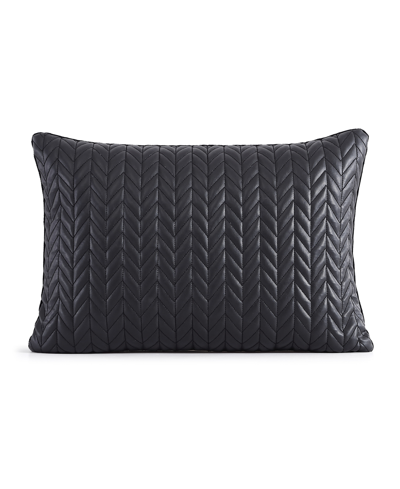 Karl Lagerfeld Chevron Quilted Decorative Pillow, 18" X 12" In Black