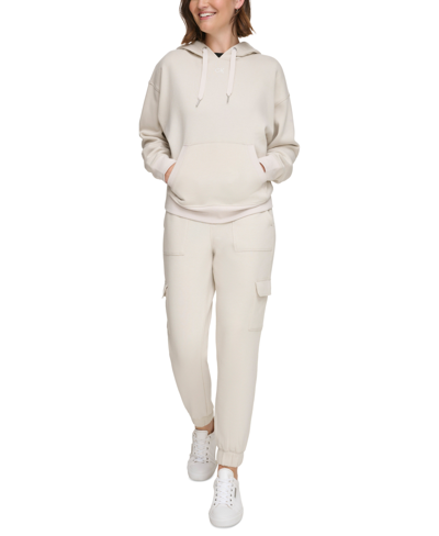 Calvin Klein Women's Oversized Fleece Logo Hoodie In Chalk