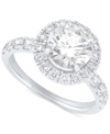 Grown With Love Igi Certified Lab Grown Diamond Halo Engagement Ring (3 Ct. T.w.) In 14k White Gold In White Gold