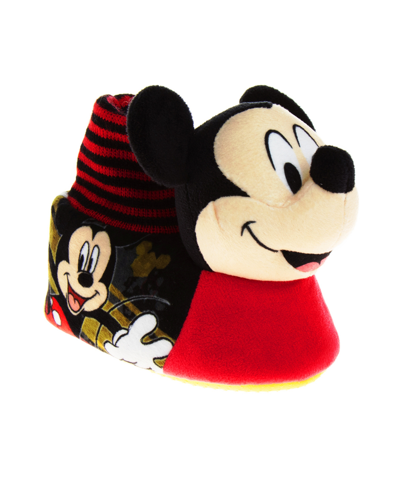 Disney Kids' Little Boys Mickey Mouse 3d Design House Slippers In Black,red