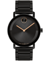 MOVADO MEN'S BOLD EVOLUTION 2.0 SWISS QUARTZ IONIC PLATED BLACK STEEL WATCH 40MM