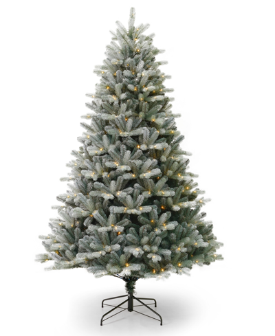 Seasonal Spruce 7.5' Pre-lit Pe Mixed Pvc Tree With Metal Standing, 2450 Tips, 500 Warm Led, Ez-connect, Remo In Green