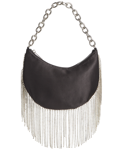 Inc International Concepts Crescent Fringe Hobo, Created For Macy's In Black