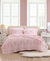 Betsey Johnson Butterfly Ombre 3 Piece Quilt Set, Full/queen In Pale Rosette Pink