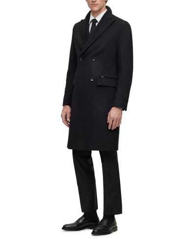 Hugo Boss Boss By  Men's Double-breasted Coat In Black