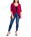 24SEVEN COMFORT APPAREL WOMEN'S OPEN FRONT ELBOW LENGTH SLEEVE CARDIGAN SWEATER