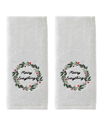 Skl Home Merry Everything Cotton 2 Piece Hand Towel Set In Gray