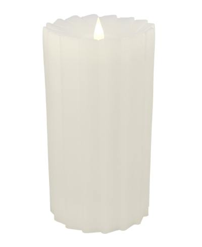 Seasonal Sutton Fluted Motion Flameless Candle 3 X 5 In Ivory