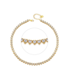 Classicharms Heart Shaped Zirconia Tennis Choker Necklace In Gold