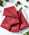 Elrene Joyful Sentiment Embroidered Napkins, Set Of 4, 17" X 17" In Cranberry
