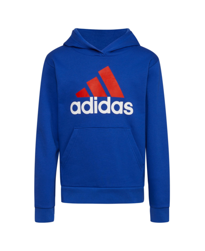 Adidas Originals Kids' Big Boys Long Sleeved Essential Fleece Hoodie In Bright Blue